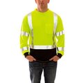 Tingley Job Sight&153; Class 3 Black Front T-Shirt, Pullover, Lime, Polyester, 4XL S75622.4X